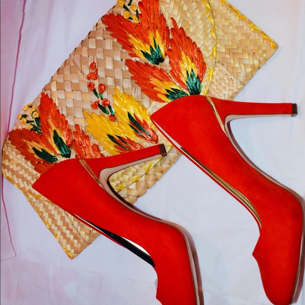 Style & Co Size 8 Suede Tangerine Pumps